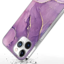 SaharaCase MagSafe Phone Case for iPhone 15 Pro Max, Shock Absorbing, Purple Marble (CP00474)