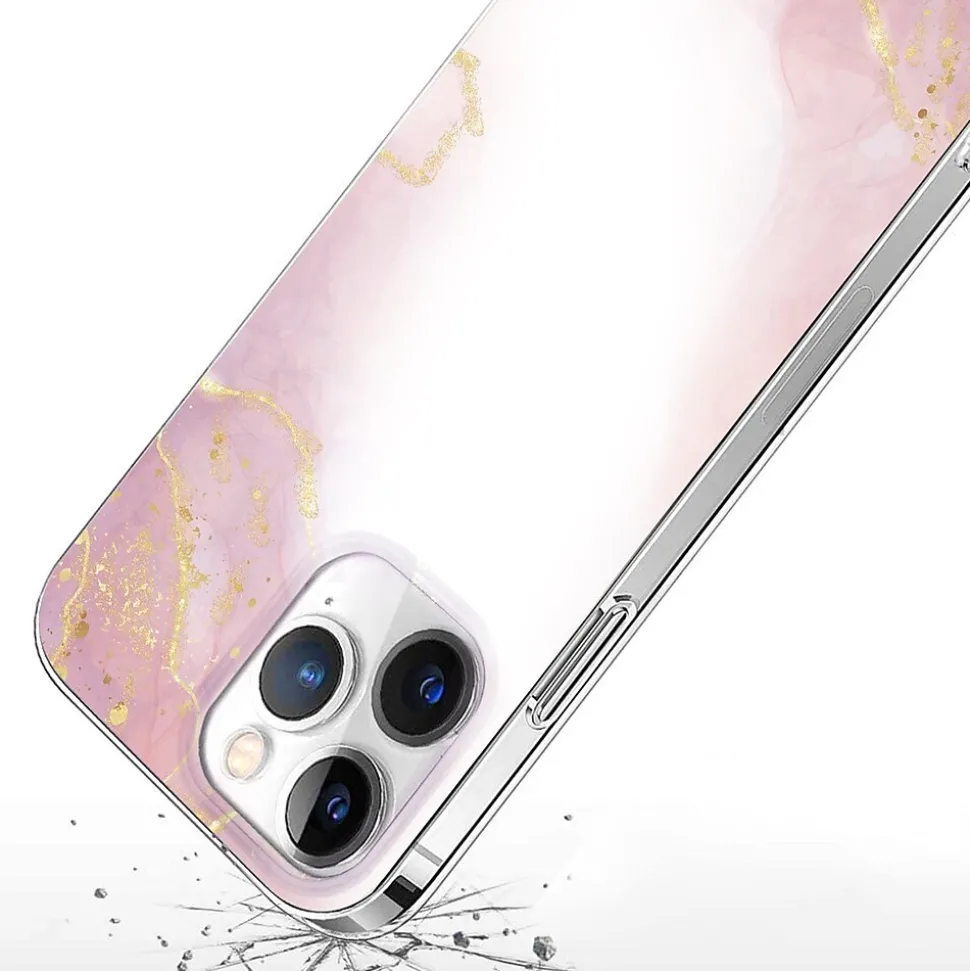 SaharaCase MagSafe Phone Case for iPhone 15 Pro, Shock Absorbing, Pink Marble (CP00464)
