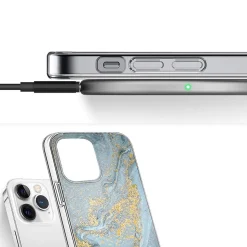 SaharaCase MagSafe Phone Case for iPhone 15 Pro, Shock Absorbing, Blue Marble (CP00462)