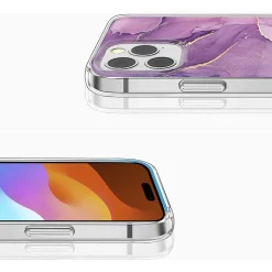 SaharaCase Purple Marble Case, Tempered Glass Screen and Camera Protector for iPhone 15 Pro Max (CP474ZD128ZD131)