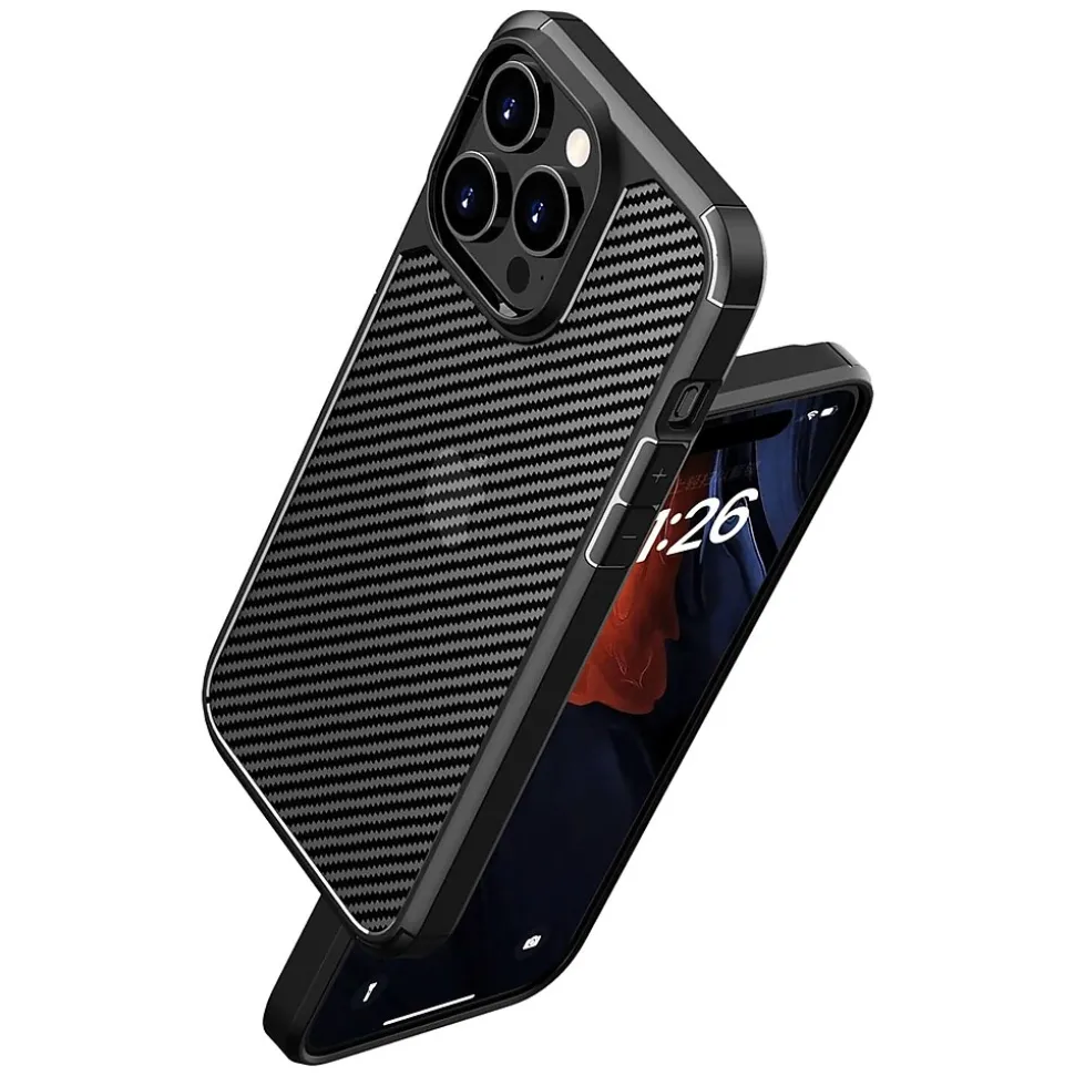 SaharaCase Rugged Case for iPhone 15 Pro Max with Glass Screen, Camera Protector, Shock Absorbing, Black (CP470ZD128ZD131)