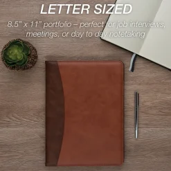 Samsill Faux Leather Padfolio, Tan/Brown (SAM71656)