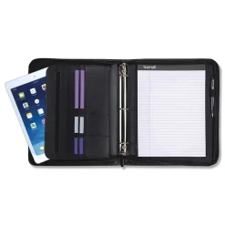 Samsill Professional Faux Leather Portfolio Case with Zipper Closure, Black (SAM15650)