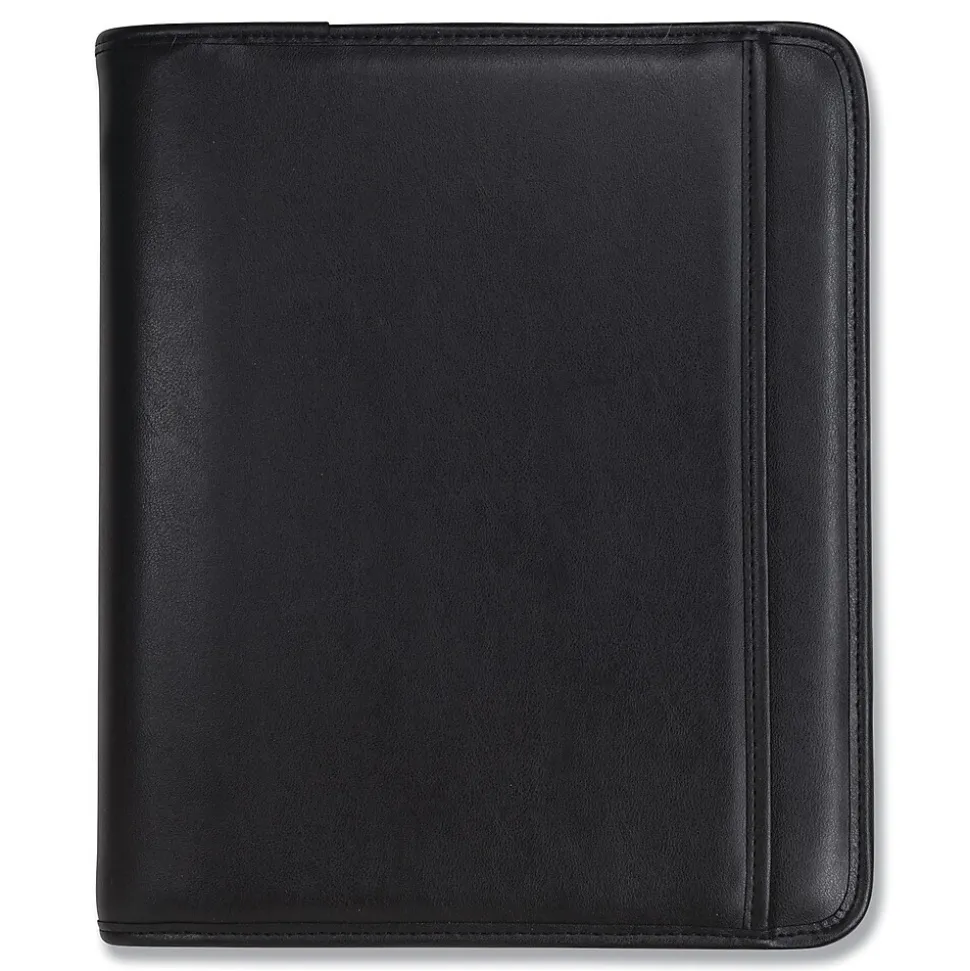 Samsill Professional Faux Leather Portfolio Case with Zipper Closure, Black (SAM15650)