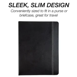 Samsill Slimline Vinyl Padfolio, Black (71220)