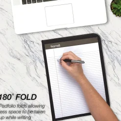 Samsill Slimline Vinyl Padfolio, Black (71220)