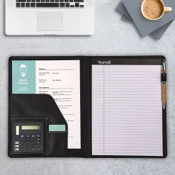 Samsill Slimline Vinyl Padfolio, Black (71220)