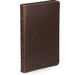 Samsill Vintage Plastic Padfolio with Zipper Closure, Dark Brown (SAM70836)