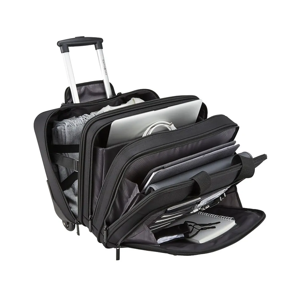 Samsonite Classic Business 2.0 15.6" Polyester Rolling Laptop Bag, Black (144296-1041)