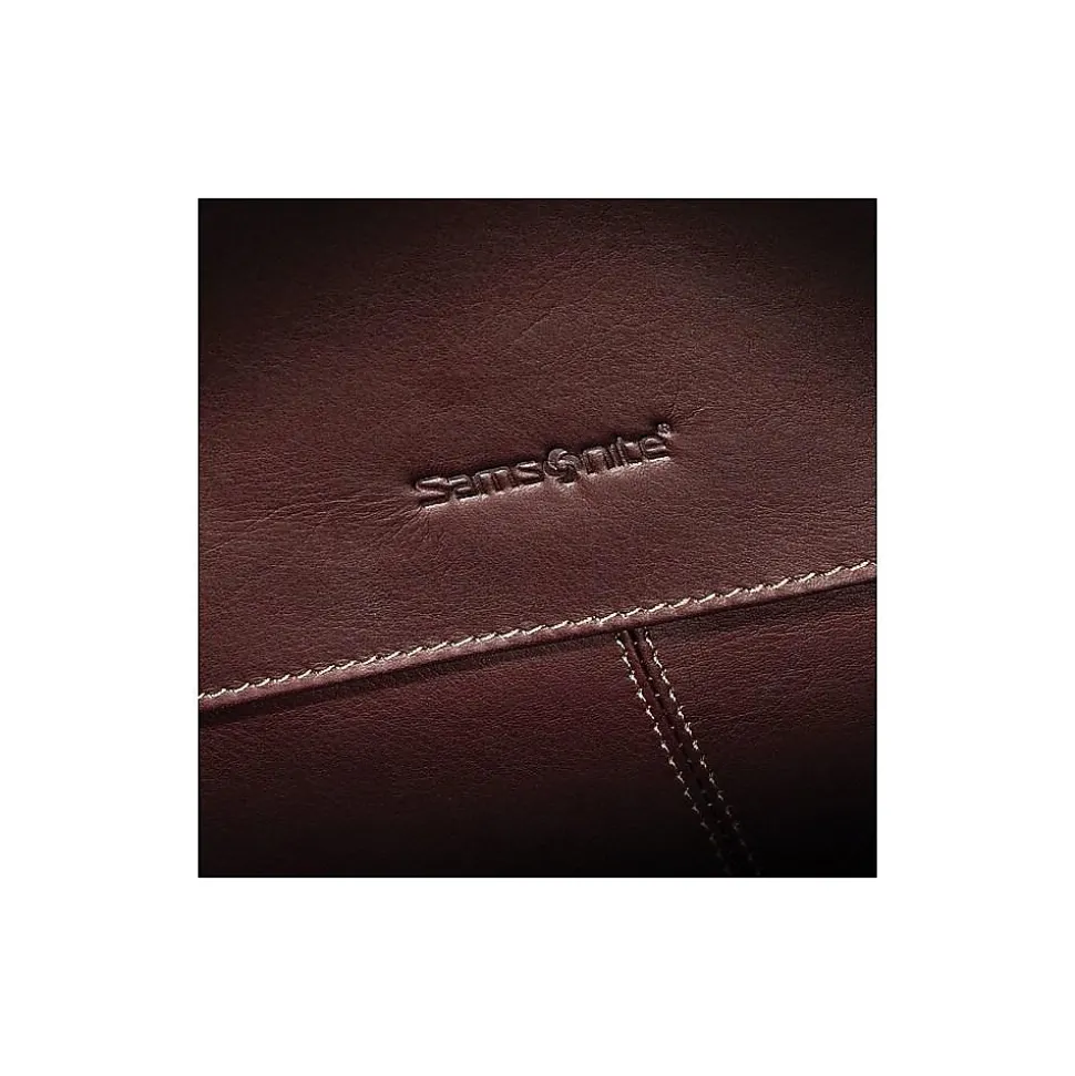 Samsonite Flapover Case Double Gusset Laptop Notebook, Brown Leather(45798-1139)