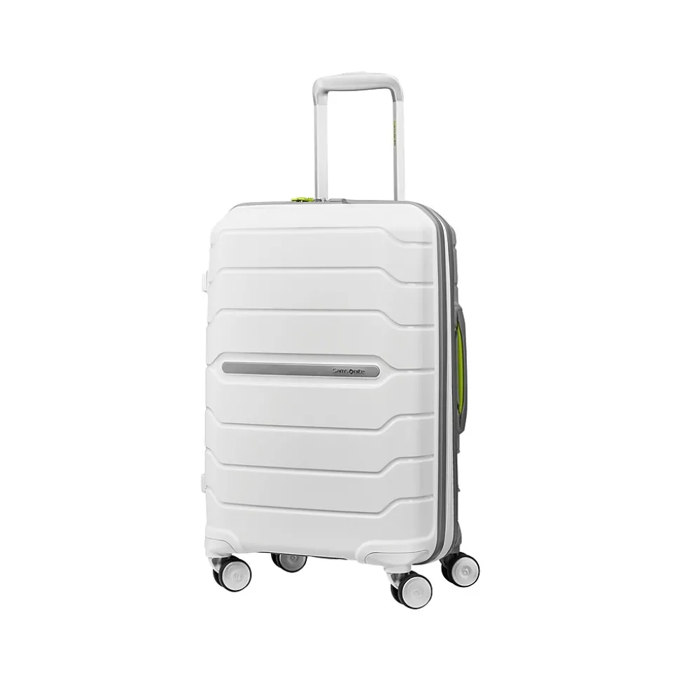 Samsonite Freeform 21.25" Hardside Carry-On Suitcase, 4-Wheeled Spinner, TSA Checkpoint Friendly, White/Gray (78255-4744)
