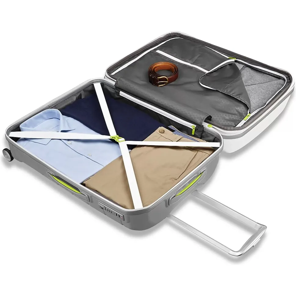 Samsonite Freeform 21.25" Hardside Carry-On Suitcase, 4-Wheeled Spinner, TSA Checkpoint Friendly, White/Gray (78255-4744)