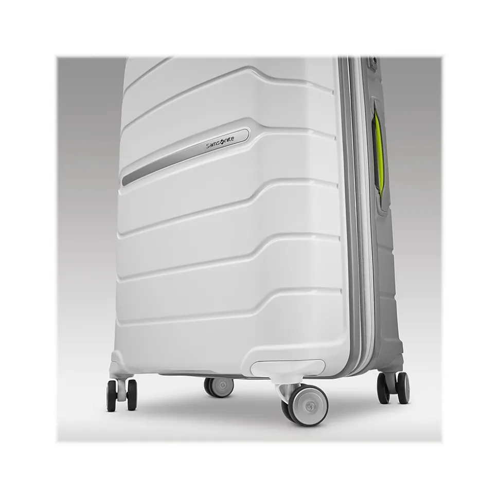 Samsonite Freeform 21.25" Hardside Carry-On Suitcase, 4-Wheeled Spinner, TSA Checkpoint Friendly, White/Gray (78255-4744)