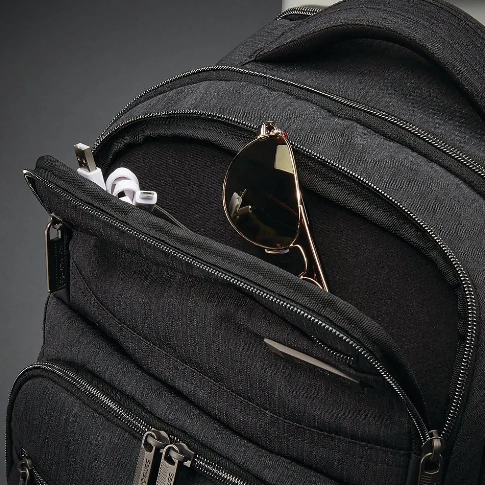 Samsonite Modern Utility Double Shot Backpack, Solid, Charcoal Heather (89574-5794)