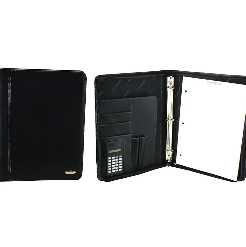Samsonite Vinyl Padfolio with Zipper Closure, Black (7201)