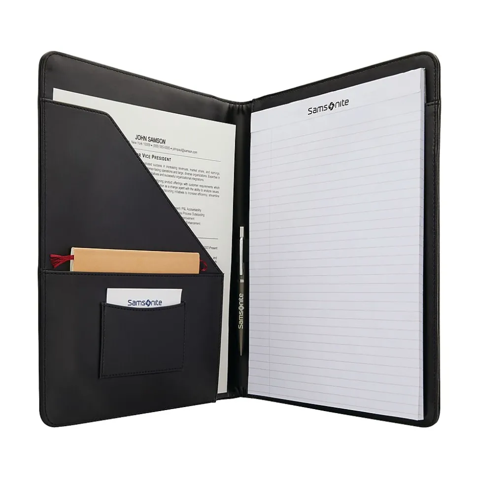 Samsonite Xenon Business Leather Padfolio, Black (116468-1041)