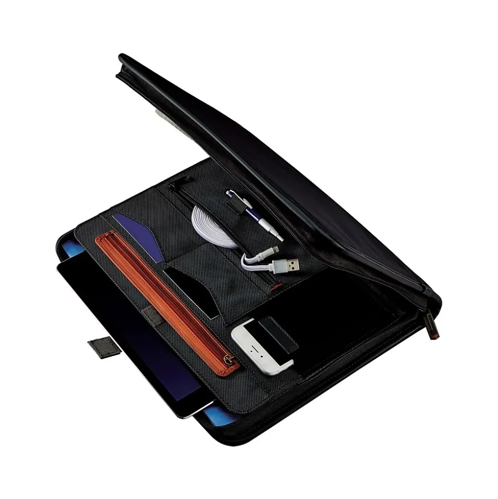 Samsonite Xenon Business Polyester Padfolio with Zipper Closure, Black (116465-1041)