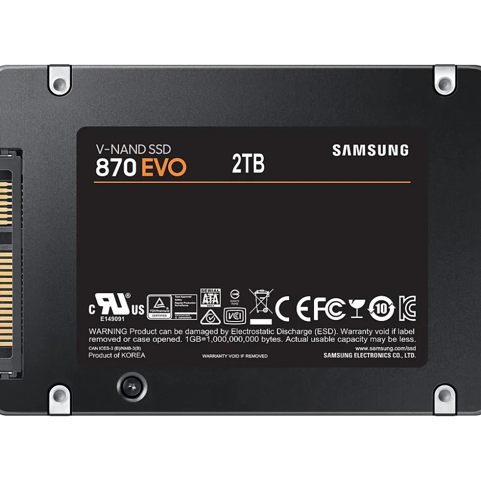 Samsung 870 EVO 2TB 2.5" SATA Internal Solid-State Drive, V-NAND (MZ-77E2T0B/AM)