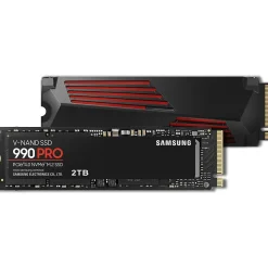 Samsung 990 PRO with Heatsink 2TB M.2 PCIe 4.0 NVMe Internal Solid-State Drive, V-NAND (MZ-V9P2T0CW)