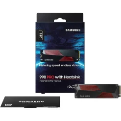 Samsung 990 PRO with Heatsink 2TB M.2 PCIe 4.0 NVMe Internal Solid-State Drive, V-NAND (MZ-V9P2T0CW)