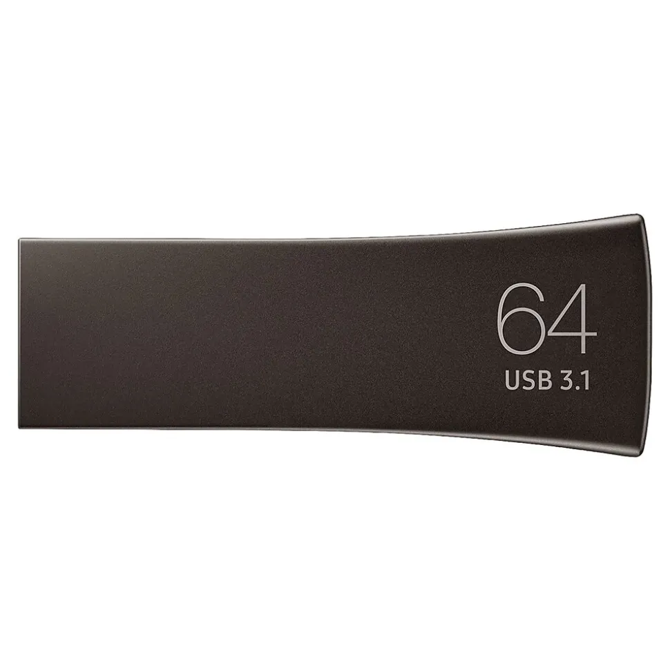 Samsung BAR Plus 64GB USB 3.1 Type A Flash Drive, Titan Gray (MUF-64BE4/AM)