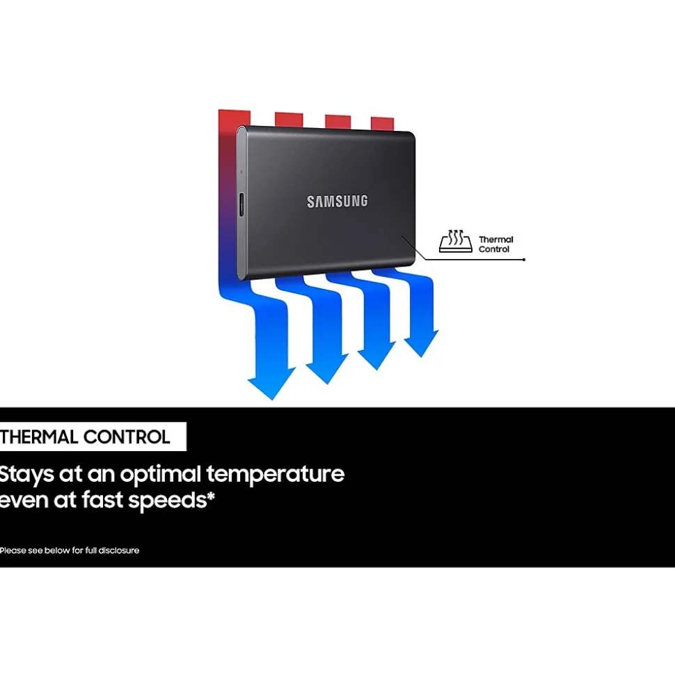 Samsung T7 2TB USB 3.2 Portable Solid State Drive, Blue (MU-PC2T0H/AM)