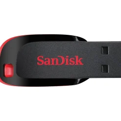 SanDisk Cruzer Blade 64GB USB 2.0 Type A Flash Drive, Black/Red (SDCZ50-064G-A46)