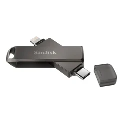 SanDisk Dual Phone 256GB USB 3.2 Type-C/Lightning Flash Drive, Black (SDIX70N-256G-AG6NE)