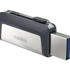 SanDisk Ultra Dual 256GB USB 3.1 Flash Drive, Gray/Silver (SDDDC2-256G-A46)