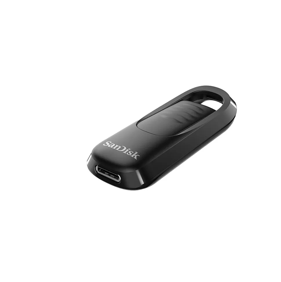 SanDisk Ultra Slider 128GB USB 3.2 Type-C Flash Drive, Black (SDCZ480-128G-A46)