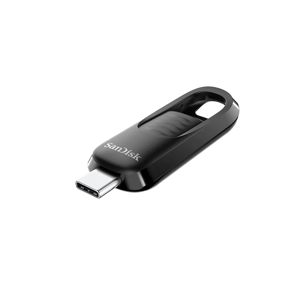 SanDisk Ultra Slider 128GB USB 3.2 Type-C Flash Drive, Black (SDCZ480-128G-A46)