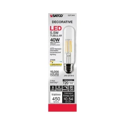 Satco Lighting 5.5-Watt Warm White LED Decorative Bulb, 6/Carton (S21344)