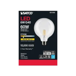Satco Lighting 6-Watt Warm White LED Decorative Bulb, 6/Carton (S21252)
