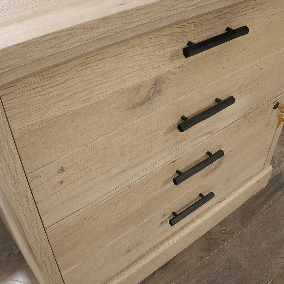 Sauder Aspen Post 2-Drawer Lateral File Cabinet, Letter/Legal Size, Lockable, 30"H x 31"W x 19"D, Prime Oak (427013)