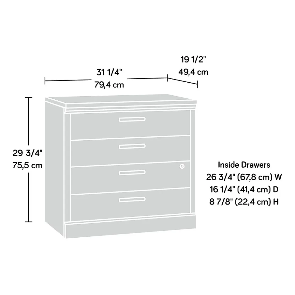 Sauder Aspen Post 2-Drawer Lateral File Cabinet, Letter/Legal Size, Lockable, 30"H x 31"W x 19"D, Prime Oak (427013)