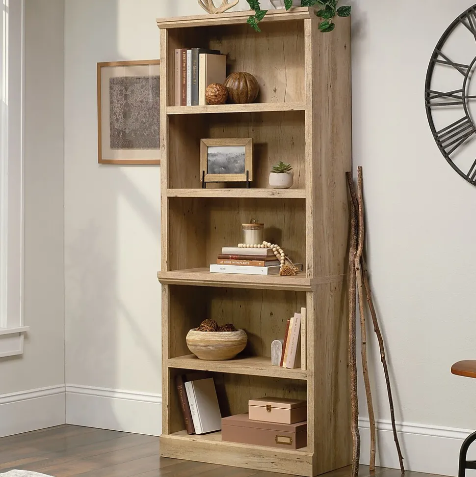 Sauder Aspen Post 71"H 5-Shelf Bookcase, Prime Oak (433963)