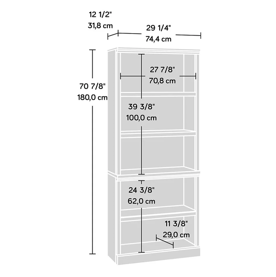 Sauder Aspen Post 71"H 5-Shelf Bookcase, Prime Oak (433963)