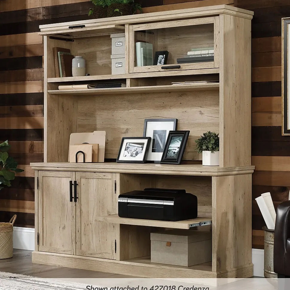 Sauder Aspen Post 30"H Storage Credenza with 2 Shelves, Prime Oak (427018)