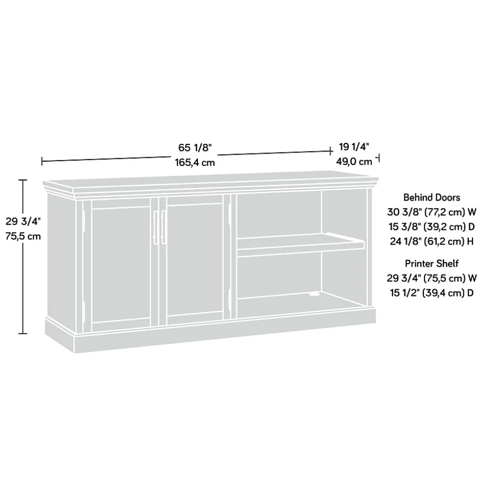 Sauder Aspen Post 30"H Storage Credenza with 2 Shelves, Prime Oak (427018)