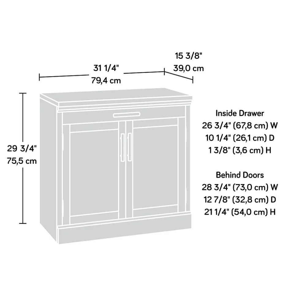 Sauder Aspen Post 30"H Storage Cabinet, Prime Oak (427015)
