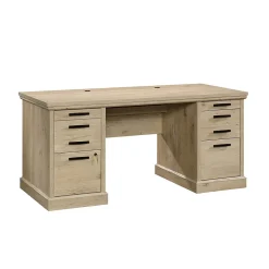 Sauder Aspen Post 65"W Executive Computer Desk, Prime Oak (426487)