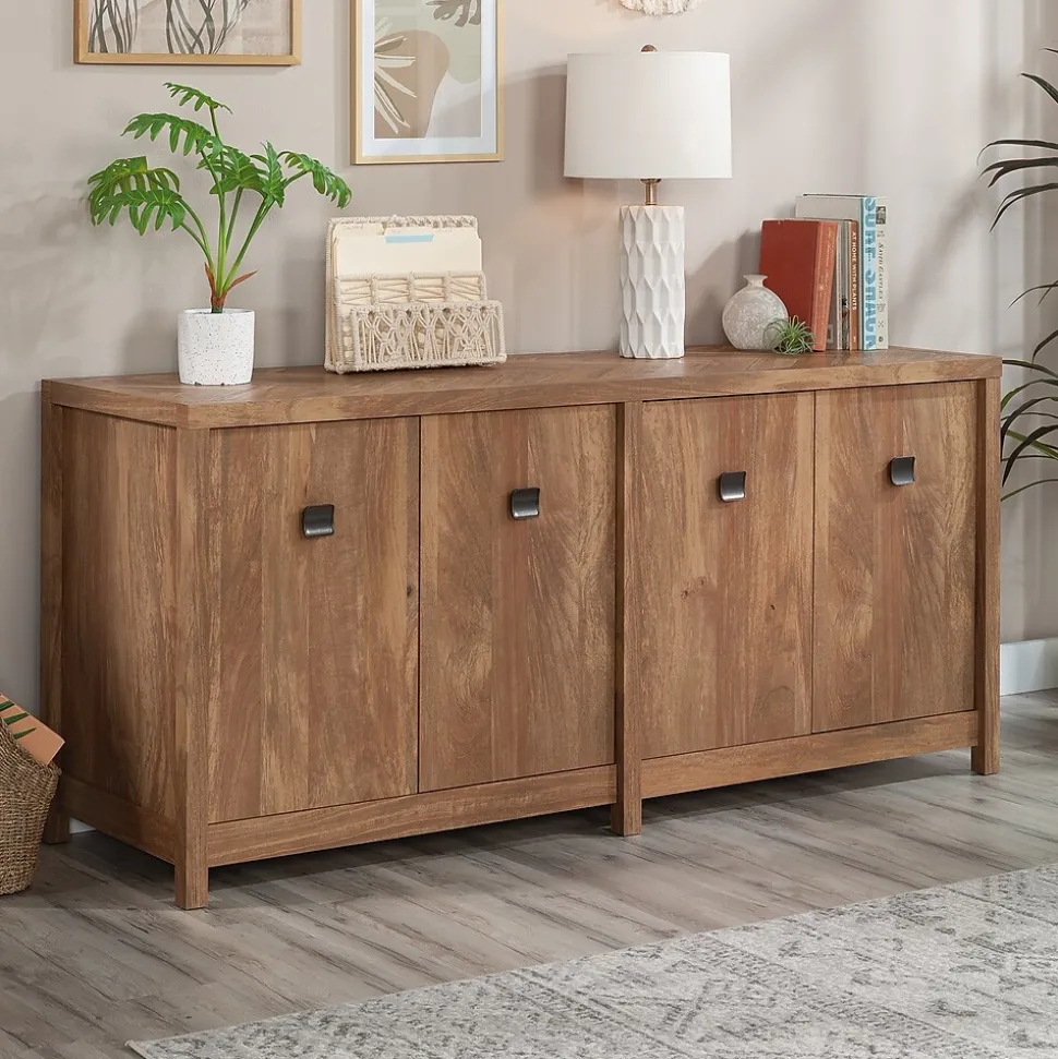 Sauder Cannery Bridge 30"H Storage Credenza with 2 Shelves, Sindoori Mango (429513)