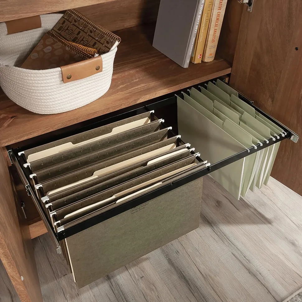 Sauder Cannery Bridge 30"H Storage Credenza with 2 Shelves, Sindoori Mango (429513)