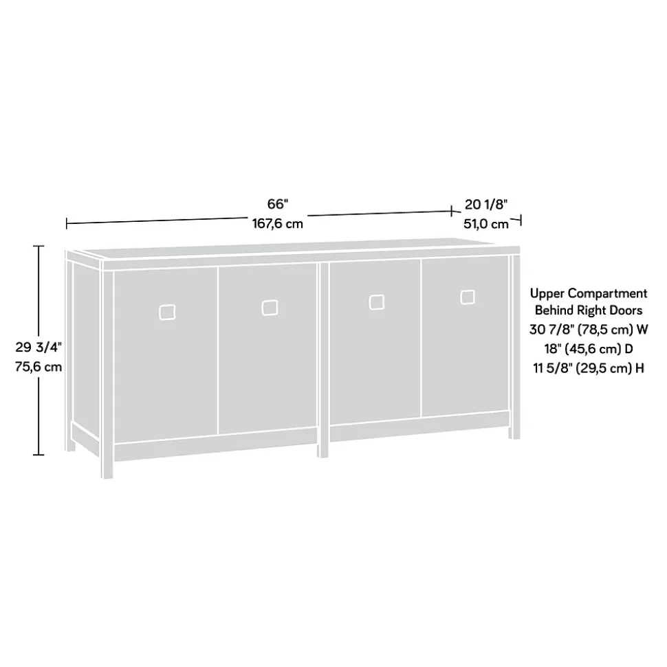 Sauder Cannery Bridge 30"H Storage Credenza with 2 Shelves, Sindoori Mango (429513)