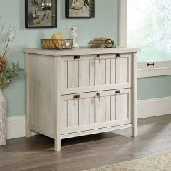 Sauder Costa Commercial 2-Drawer Lateral File Cabinet, Letter/Legal Size, Lockable, 33"W x 22"D, Chalked Chestnut (420040)