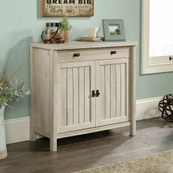 Sauder Costa 30"H Storage Cabinet with 2 Shelves, Chalked Chestnut (419960)