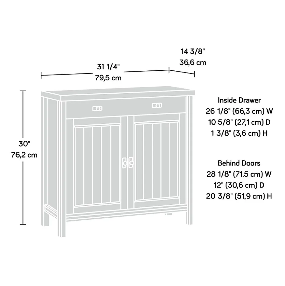Sauder Costa 30"H Storage Cabinet with 2 Shelves, Chalked Chestnut (419960)