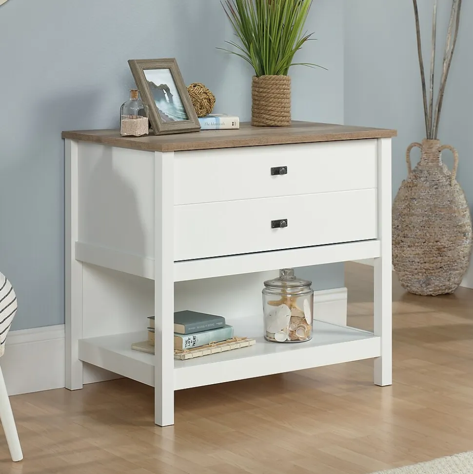 Sauder Cottage Road Lateral File Cabinet, Letter/Legal Size, 30"H x 32"W x 22"D, Soft White (427307)