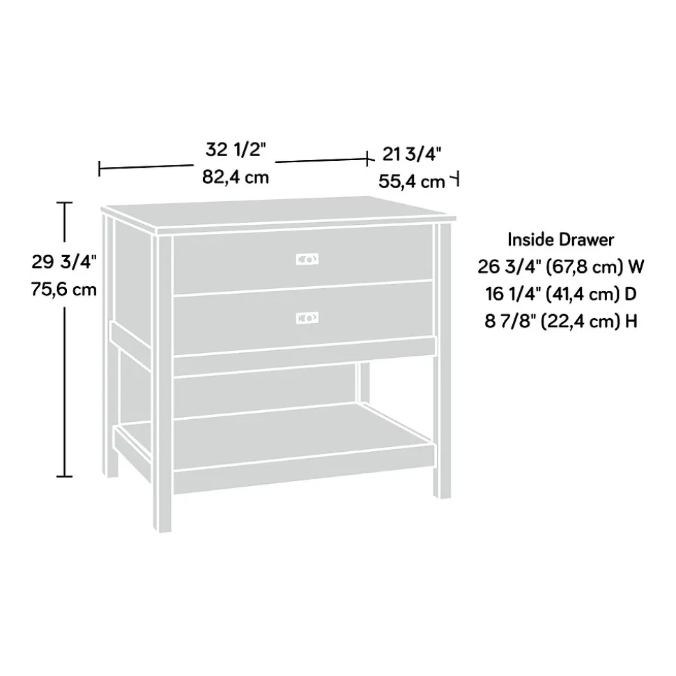 Sauder Cottage Road Lateral File Cabinet, Letter/Legal Size, 30"H x 32"W x 22"D, Soft White (427307)