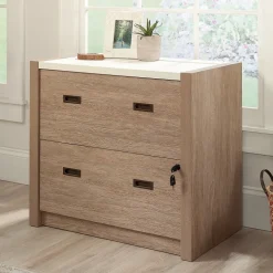 Sauder Dixon City Commercial 2-Drawer Lateral File Cabinet, Letter/Legal Size, Lockable, 33"W x 20"D, Brushed Oak (431453)